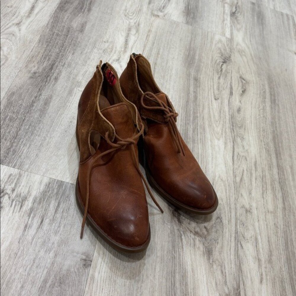BORN Brown Ankle Boots with Cutout Design SIZE 10 - Picture 2 of 6